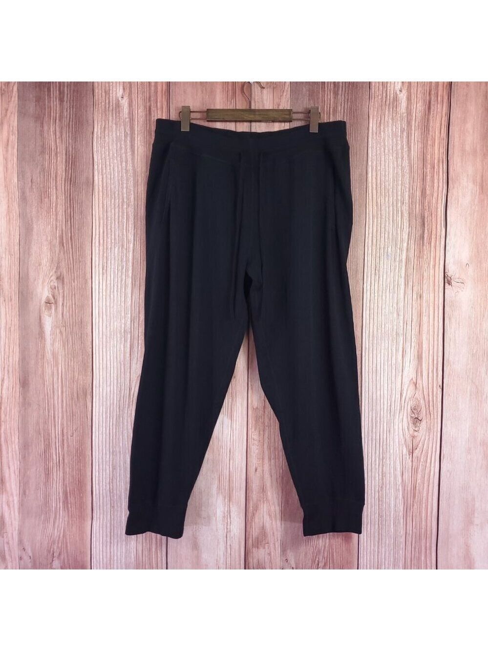 Vince Viscose Blend Joggers Mens Size 2XL XXL Black Elastic Waist Drawstring